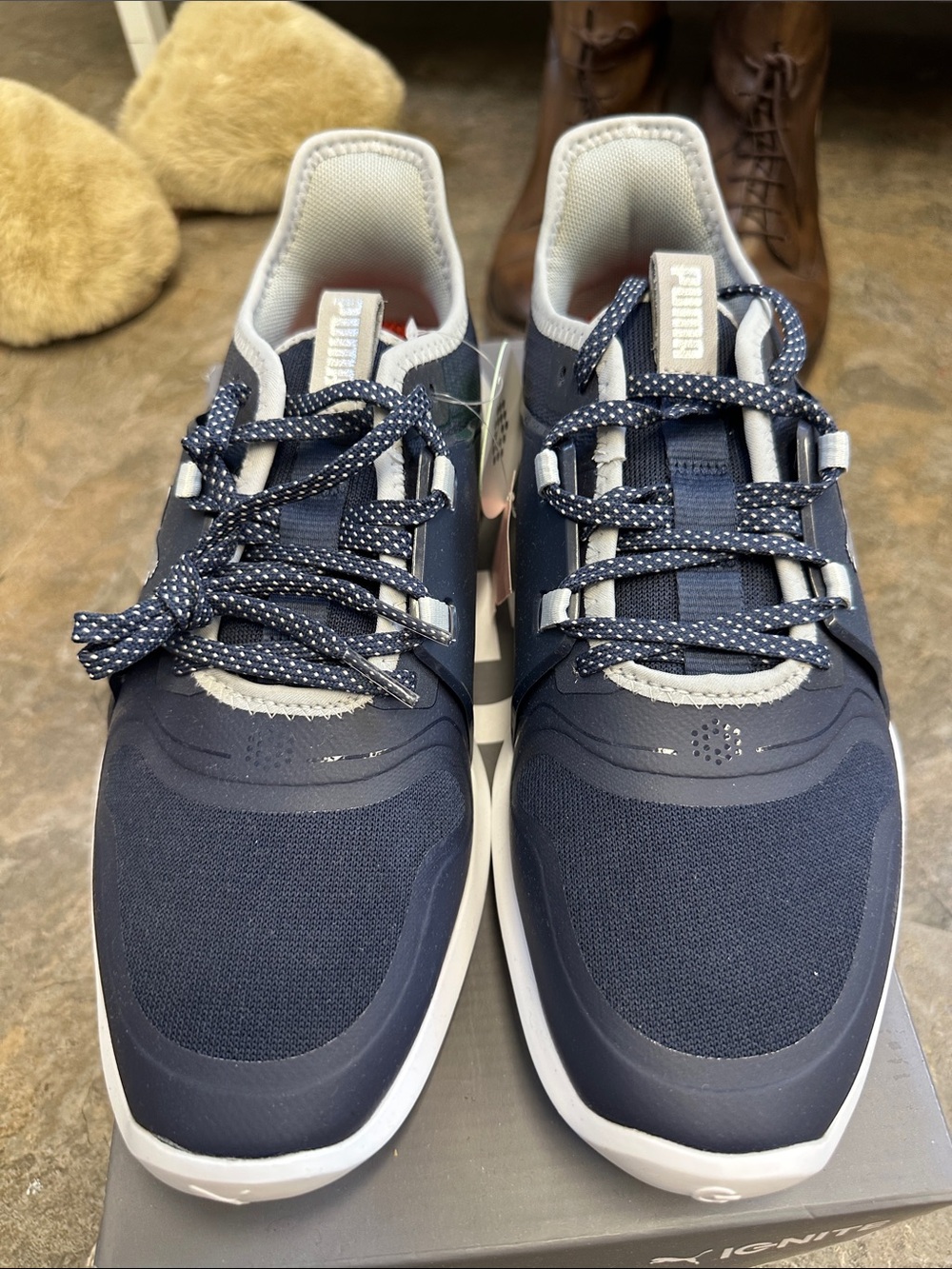 Puma Women’s golf sneakers Navy and White NWB 9.5